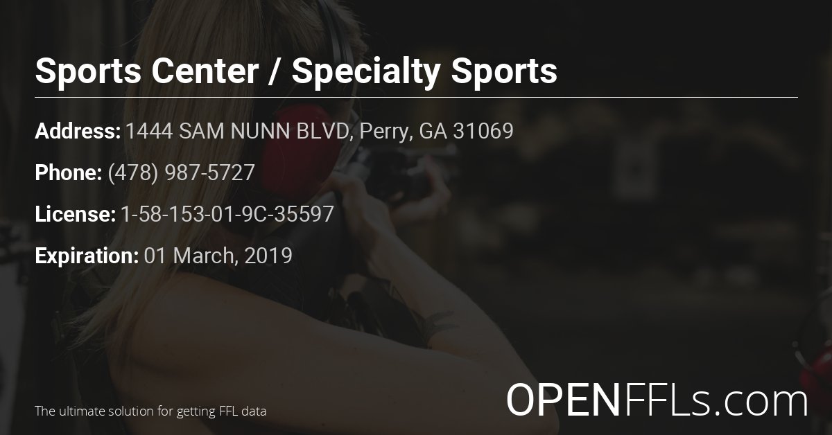 FFL Sports Center / Specialty Sports 1-58-153-01-9C-35597 info card