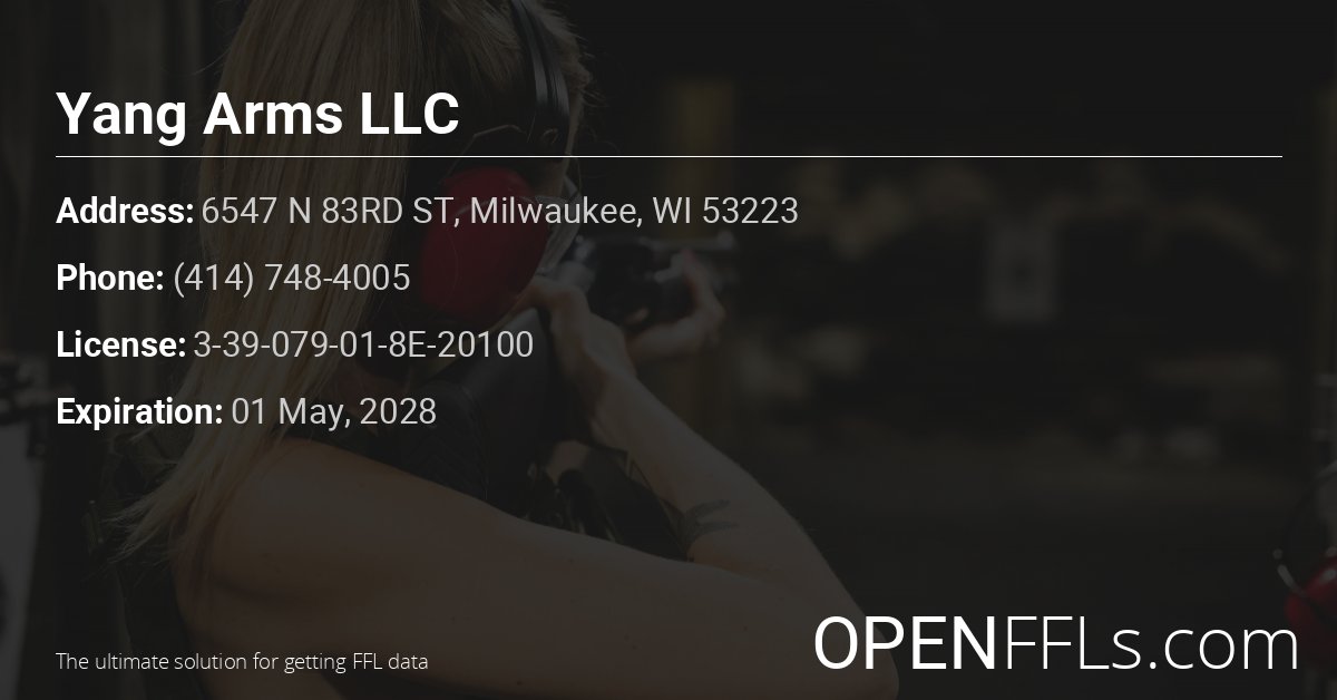 FFL Yang Arms LLC 3-39-079-01-8E-20100 info card