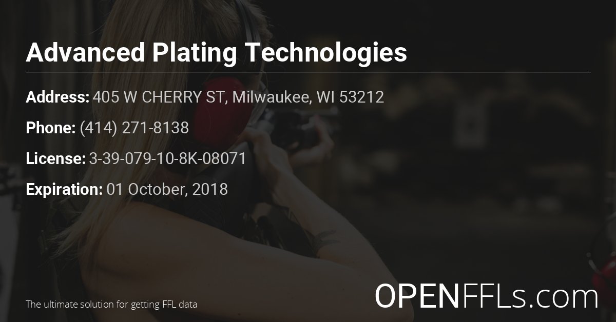 FFL Advanced Plating Technologies 3-39-079-10-8K-08071 info card