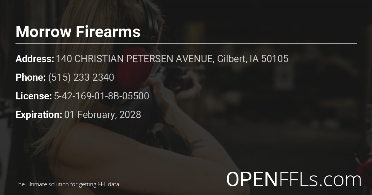 FFL Morrow Firearms 5-42-169-01-8B-05500 info card