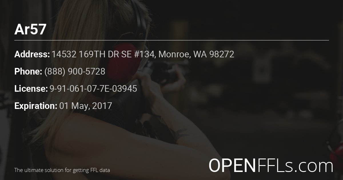 FFL Ar57 9-91-061-07-7E-03945 info card
